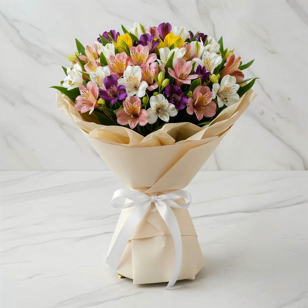 Букет цветов из: Альстромерии в Хрустальный