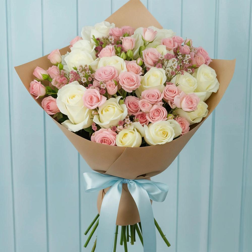 Букет цветов из: Розы в Хрустальный