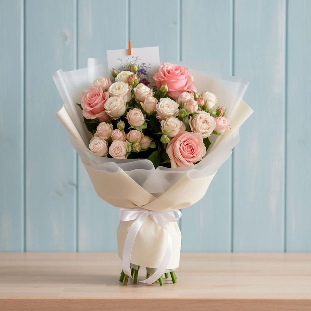 Букет цветов из: Розы в Хрустальный