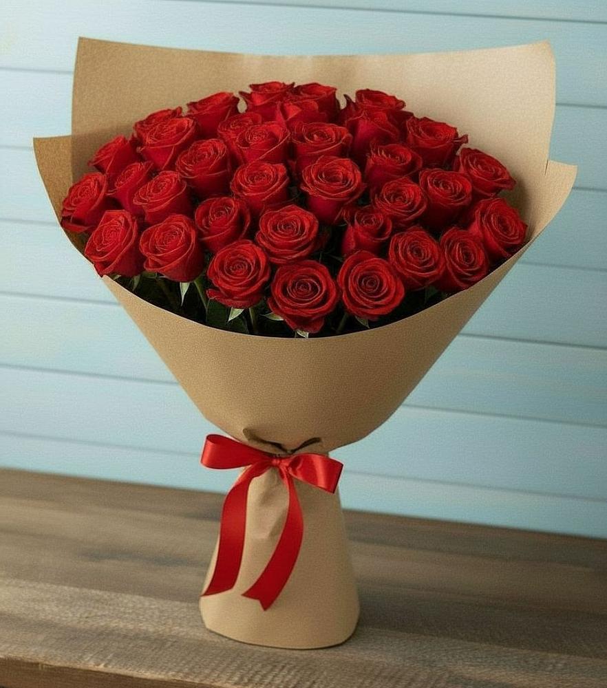 Букет Красные розы Милано в Хрустальный