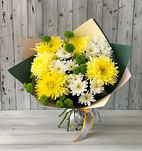 Букет цветов из:  Хризантемы в Хрустальный
