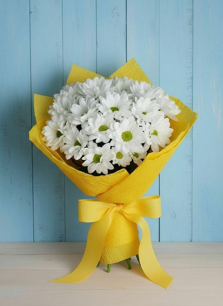Букет цветов из: Хризантемы в Хрустальный