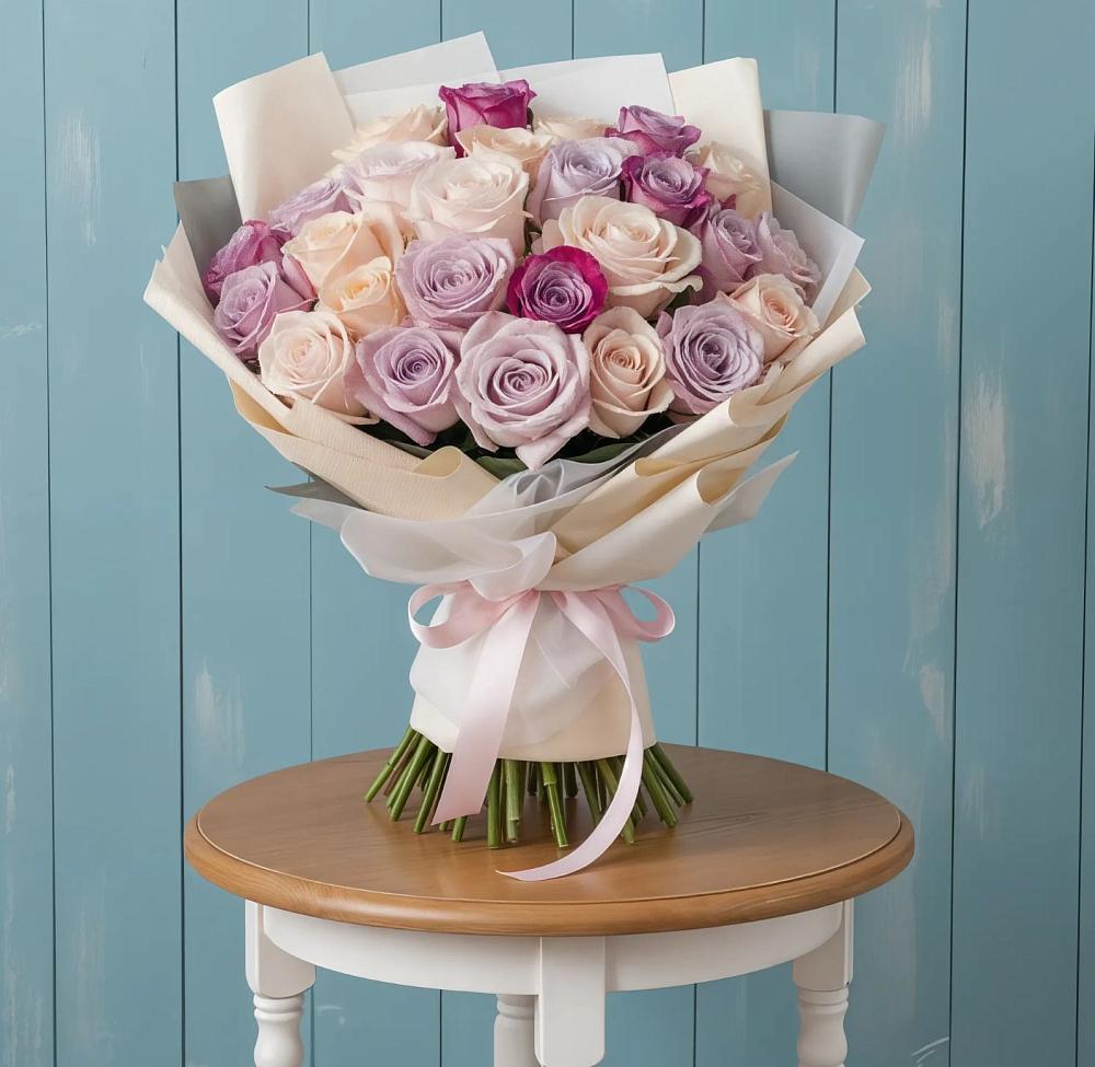 Букет цветов из: Розы в Хрустальный