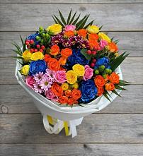 Букет цветов из:  Розы и Хризантемы в Хрустальный