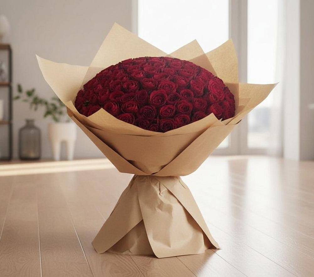 Букет 101 Красная роза в Хрустальный