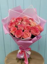 Букет 15 Розовых роз Равель в Хрустальный