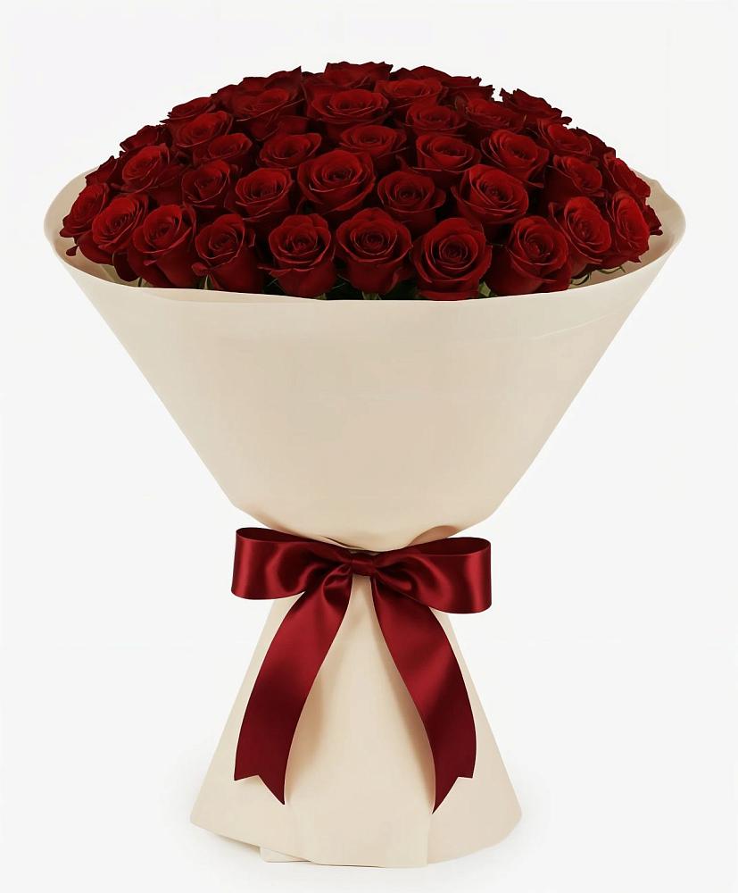 Букет 101 Бордовая роза Блэк Бакарра в Хрустальный