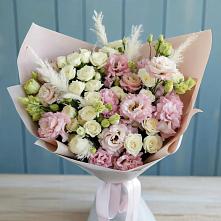 Букет цветов из:  Альстромерии и Розы #REPLACE_PRED# Хрустальный